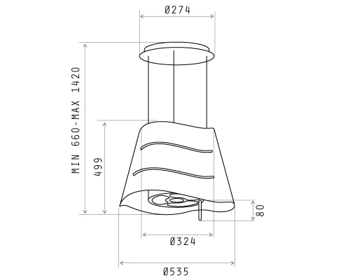 Hota Elica IX/F 51 / Insula / Pina la 12 m.p / Inox photo 2